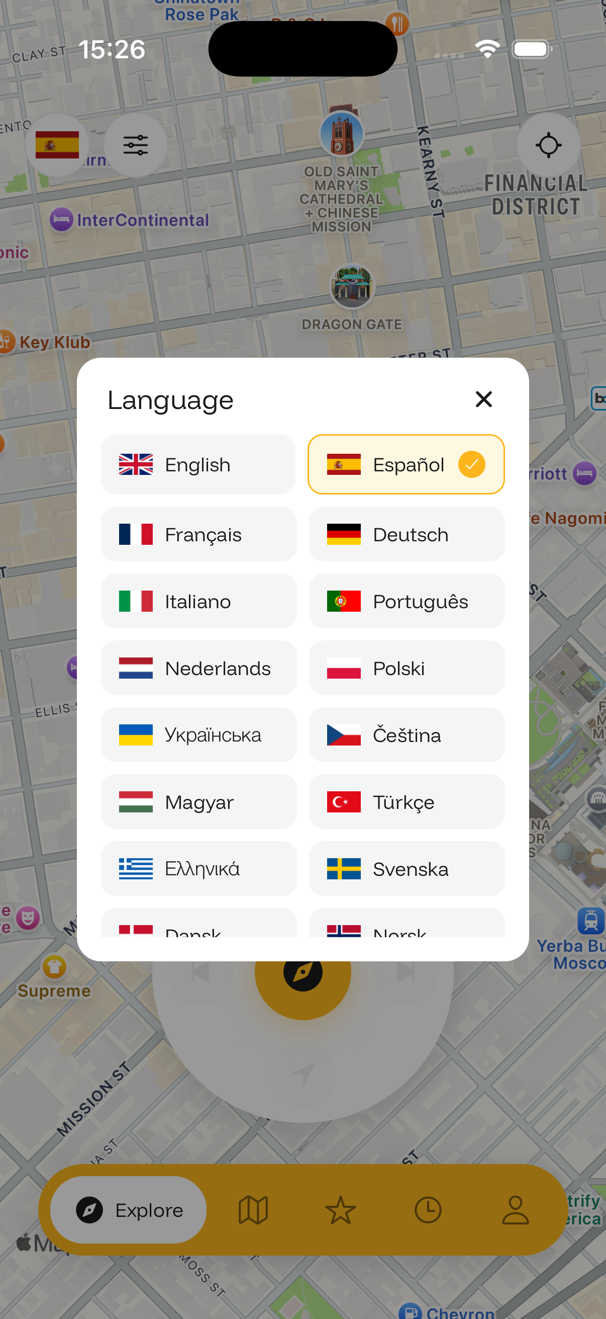Diskavr app showing detected points of interest